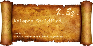 Kalapos Szilárd névjegykártya