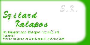 szilard kalapos business card
